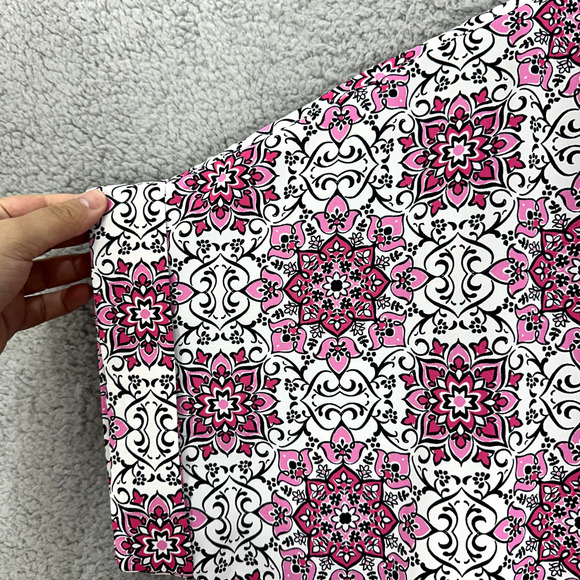 Ruby Rd Top Womens Large Pink Medallion Geometric Short Sleeve Oversized Boho - Picture 3 of 7